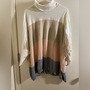 Calvin Klein Multicolor Turtleneck Sweater - Cream, Pink, Gray
